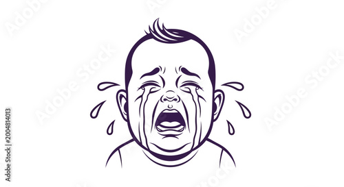 Obraz na plátně Angry Baby Crying Face Expression.