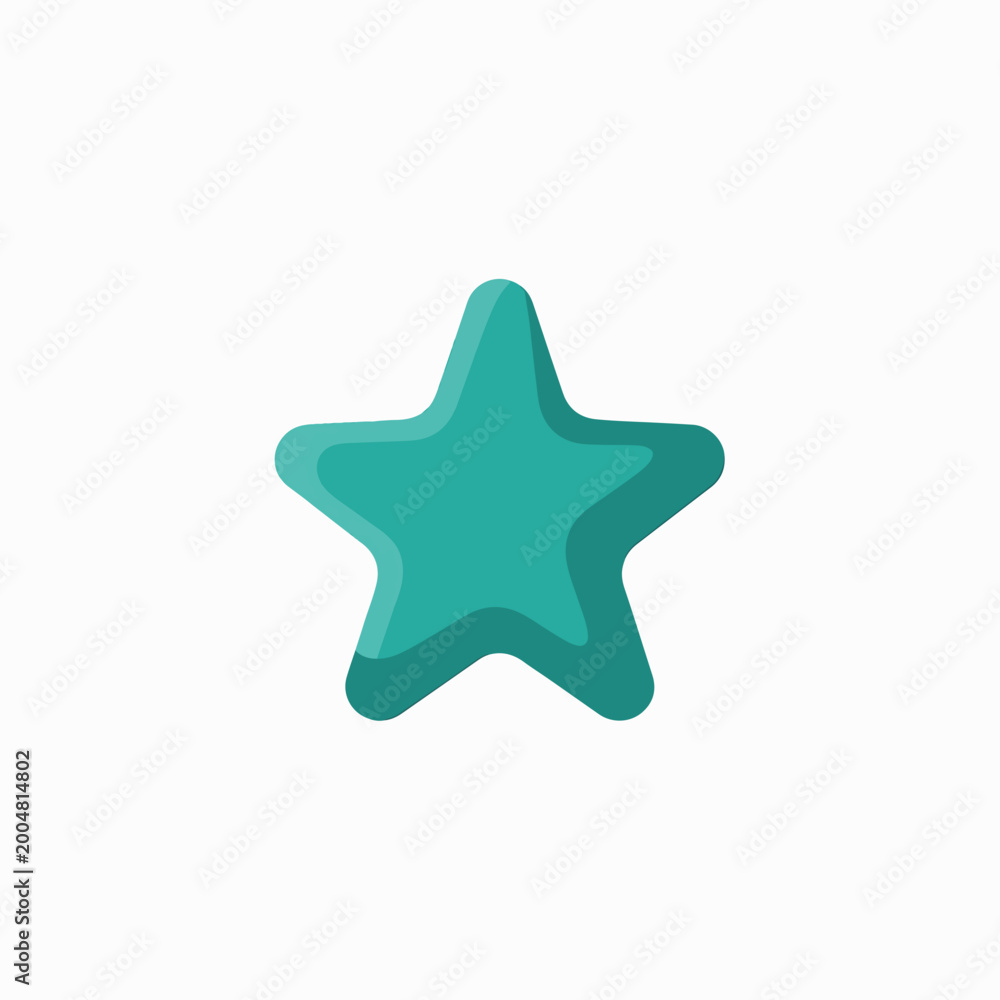 Obraz premium Teal star shape symbol icon.
