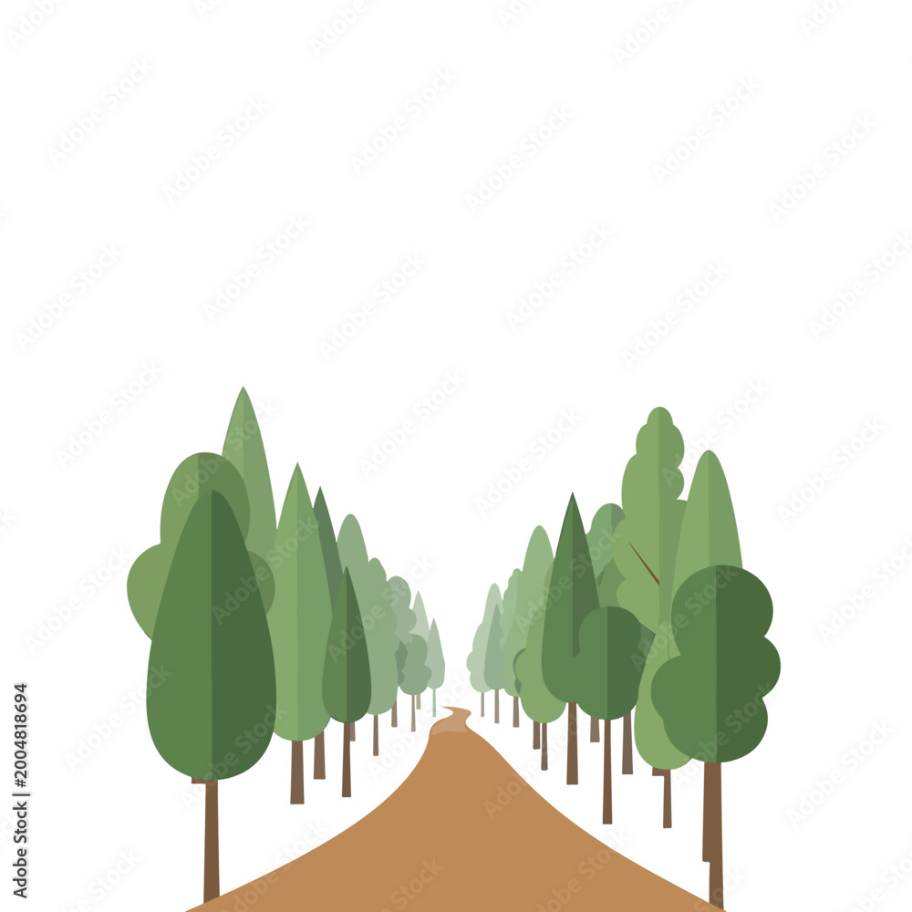Fototapeta premium Trees lined up in a row.