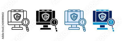 Vulnerability Icon Set Multiple Style Collection