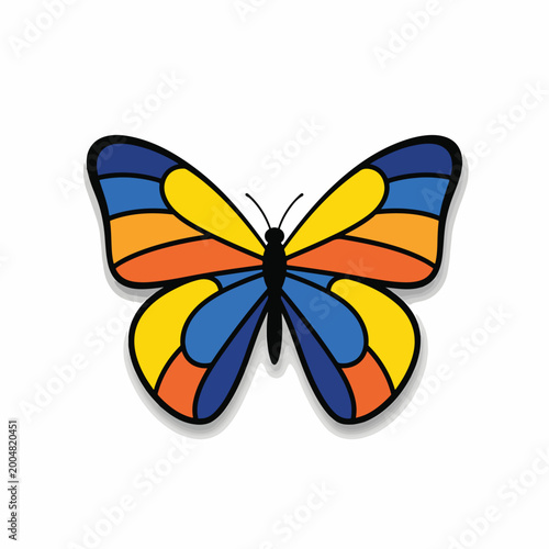 Canvastavla Colorful Butterfly With Open Wings.