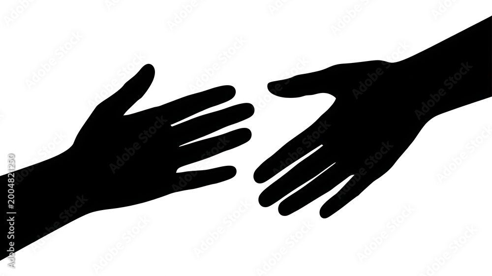 Obraz premium Two human hands reaching out to each other in a gesture of connection or help
