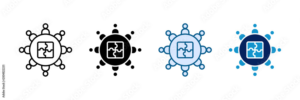Fototapeta premium Group Collaboration Icon Set Multiple Style Collection