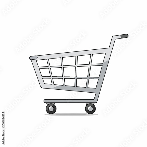 Konstfotografi Shopping cart with wheels isolated.