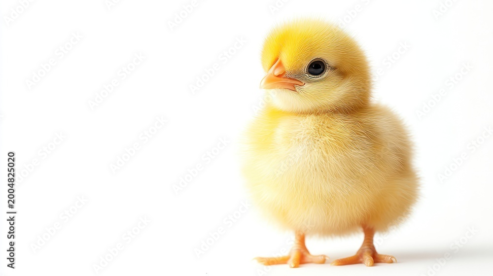 Obraz premium Cute Chick Isolated on White Background