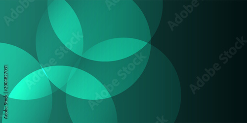 Abstract teal and emerald background with overlapping geometric circles and smooth color gradients. eps 10 , walpaper