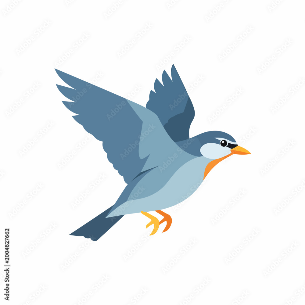 Fototapeta premium Bird in Flight with Orange Beak 1.