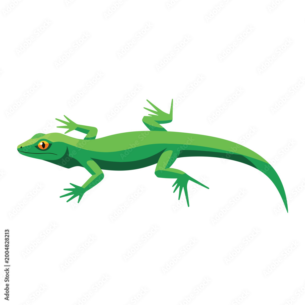 Фотография Green lizard with orange eye.