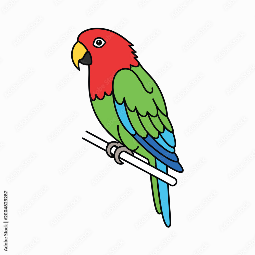 Obraz premium Colorful Parrot Perched on Branch.
