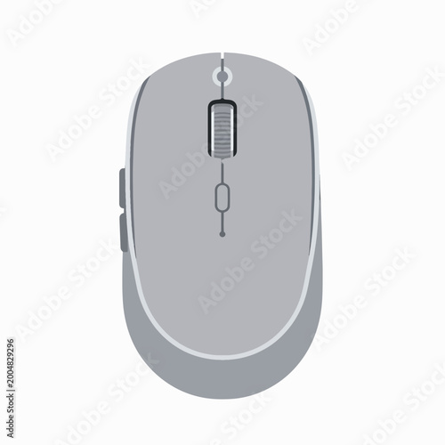 Gray wireless computer mouse device.