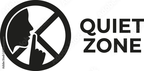 Quiet zone vector sign no talking symbol for peaceful areas libraries