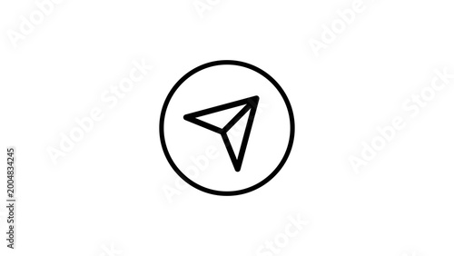 Free Download Minimal Paper Plane Navigation Icon in Circle Outline Conveying Send, Message and Direction - GFXLoad