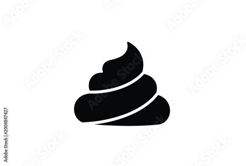 Canvas Print A dark swirling pile of fecal matter depicted in a bold silhouette
