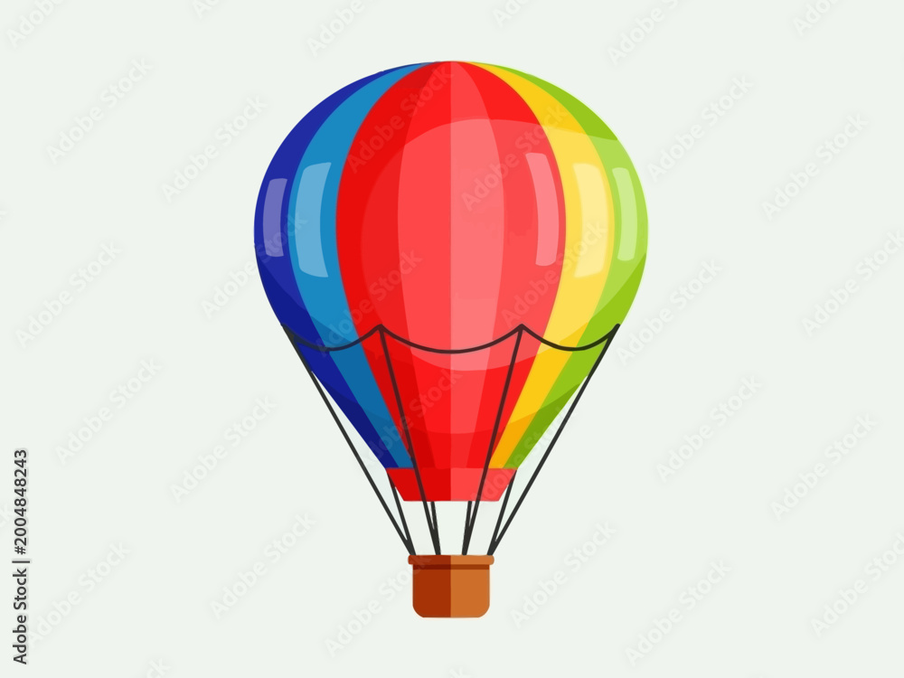 Fototapeta premium Colorful Hot Air Balloon Adventure Illustration.