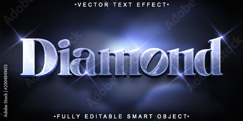 Diamond Luxury Faceted Typography Style Vector Fully Editable Smart Object Text Effect