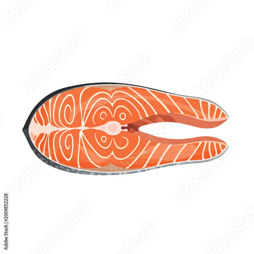Tableau sur toile Raw salmon fillet with white lines.