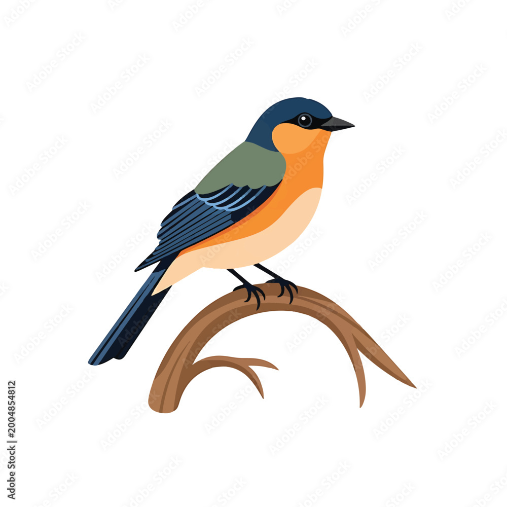 Obraz premium Colorful Bird Perched on Branch Alone.