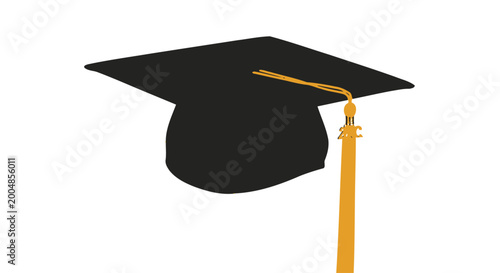 Bild auf Leinwand Graduation Cap with Yellow Tassel.