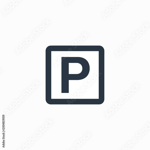 Parking sign with letter P symbol. Free Download Parking sign with letter P symbol. - GFXLoad