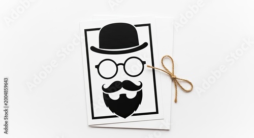 Charming fathers day card stylish mustache hat design for dad's special day