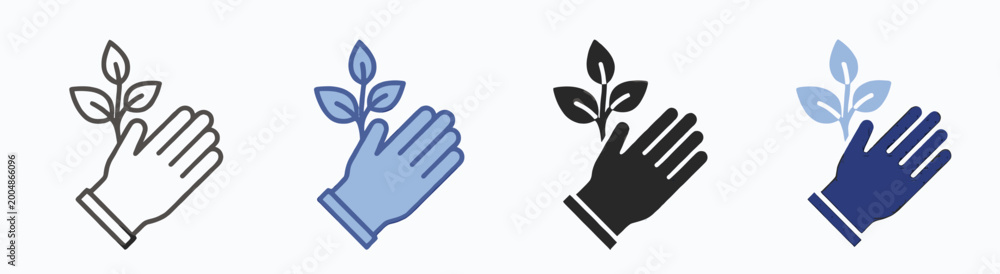 Obraz premium Hand holding a small growing plant icon symbolizing care, environment, and cultivation for sustainability projects