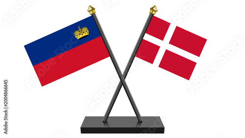 Foto Flag of Denmark and Liechtenstein