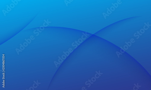 Abstract Blue Gradient Background with Soft Dynamic Wavy Curves and Elegant Light Lines. Vector Illustration