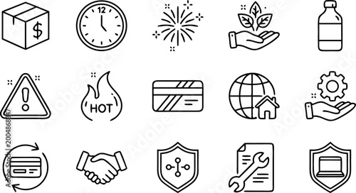 Konstfotografi A Large Collection Of Simple Minimalist Black Line Icons For Business Services F