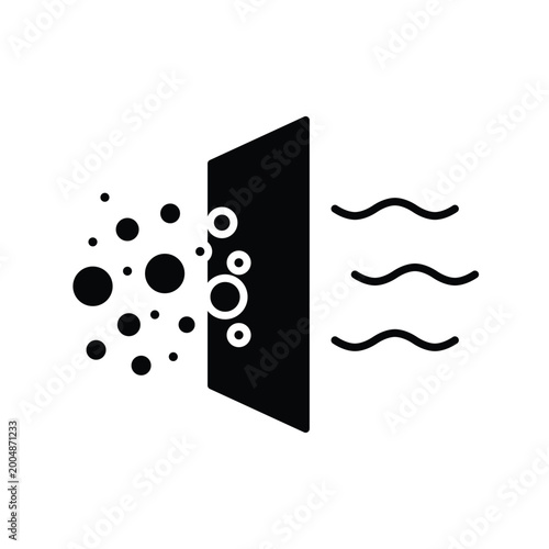 Air Purification System Icon for Dust and Bacteria Protection Vector