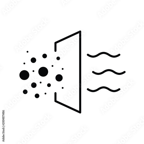 Air Purification Filter System Icon for Dust and Particle Protection