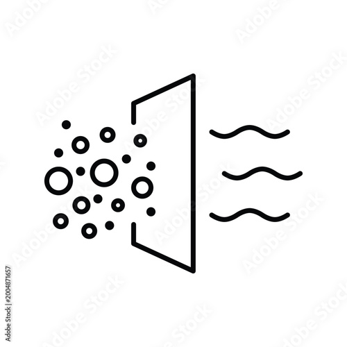 Air Purification Filter Line Icon for Dust and Bacteria Protection