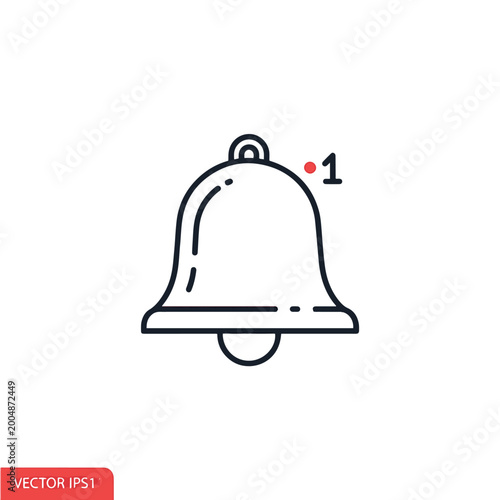 Tableau sur toile Simple Line Drawing of a Bell.