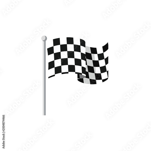 Foto Checkered racing flag on pole.