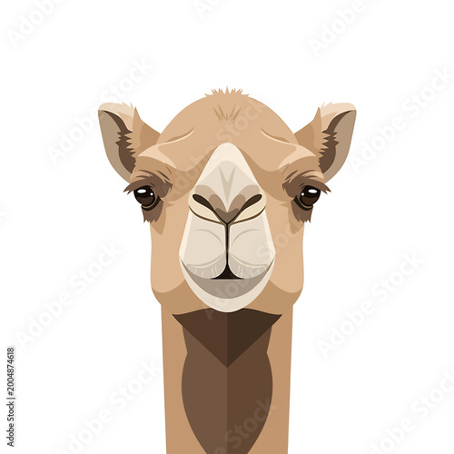 Illustration of a camels face closeup.