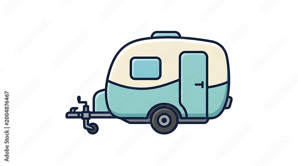 Fototapeta premium Vintage camper trailer on hitch.
