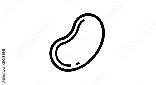 Bilde på lerret Minimalist outline drawing of a single jelly bean on a white background