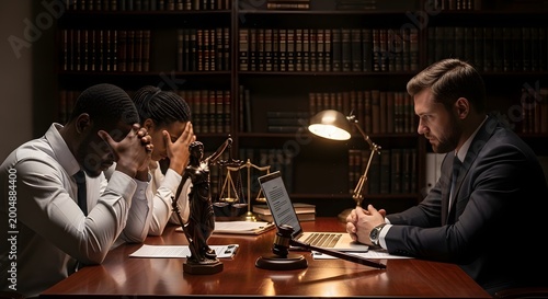 Business meeting discussion showing cooperation and partnership in law