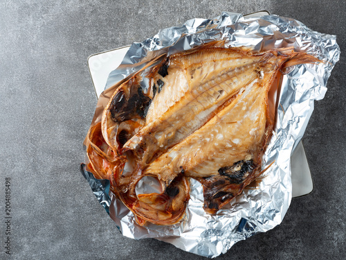 Grilled fish on a plate