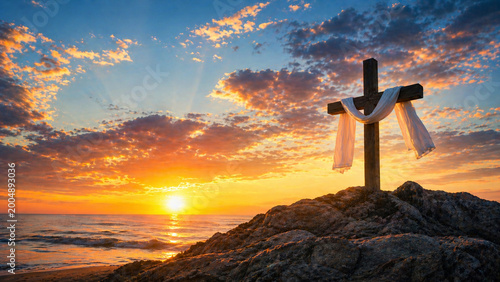 Open Bible on Lakeside Dock at Sunrise – Peaceful Christian Worship Background