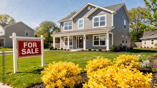 Suburban House For Sale Real Estate Concept