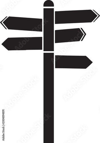 directional signs, signpost, arrows, navigation icons, black and white