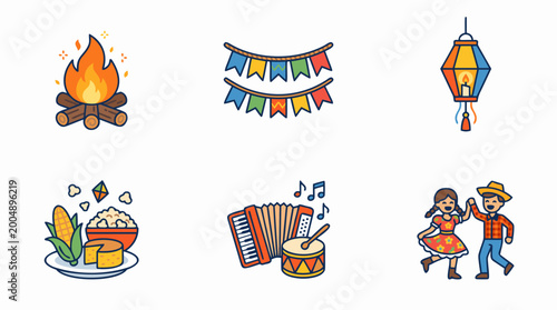 São João UI Icon Set Flat 2D for Apps and Web