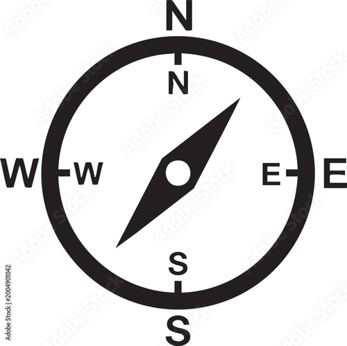 Free Download Compass navigation icon, directional symbol, black vector compass, navigation tool - GFXLoad