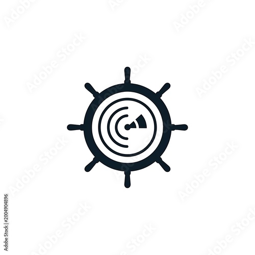 Navigation Control Ship Wheel Icon.