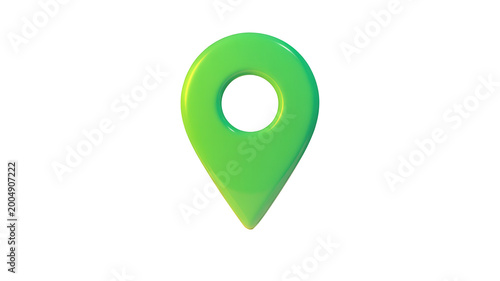 Free Download 3d render of a green location pin icon, map marker symbol for navigation and travel, digital illustration of a glossy pointer isolated on transparent background - GFXLoad