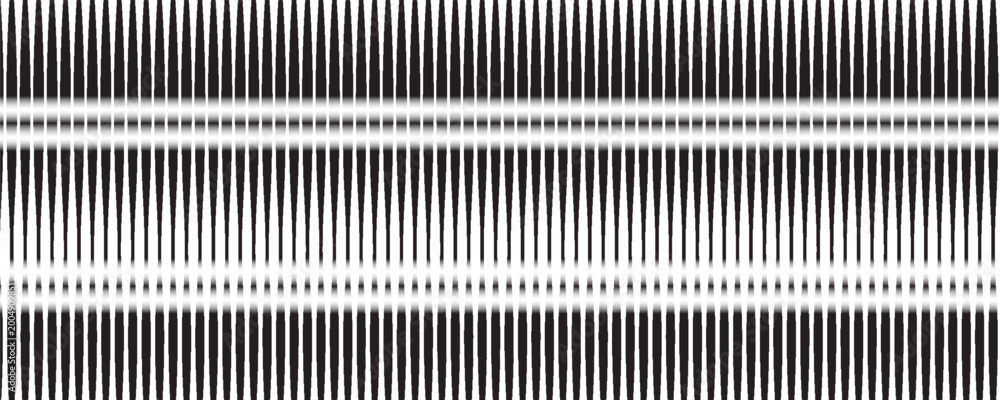 Obraz premium Black and white striped halftone gradient. Fading line gradation background. Repeating strip pattern backdrop. Parallel lines wallpaper for overlay, print, cover. Vector Doppler effect concept