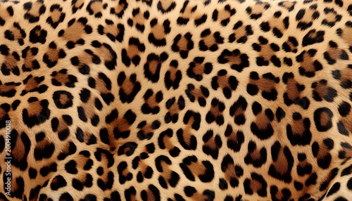 A close-up view of a leopard's fur with distinctive spots