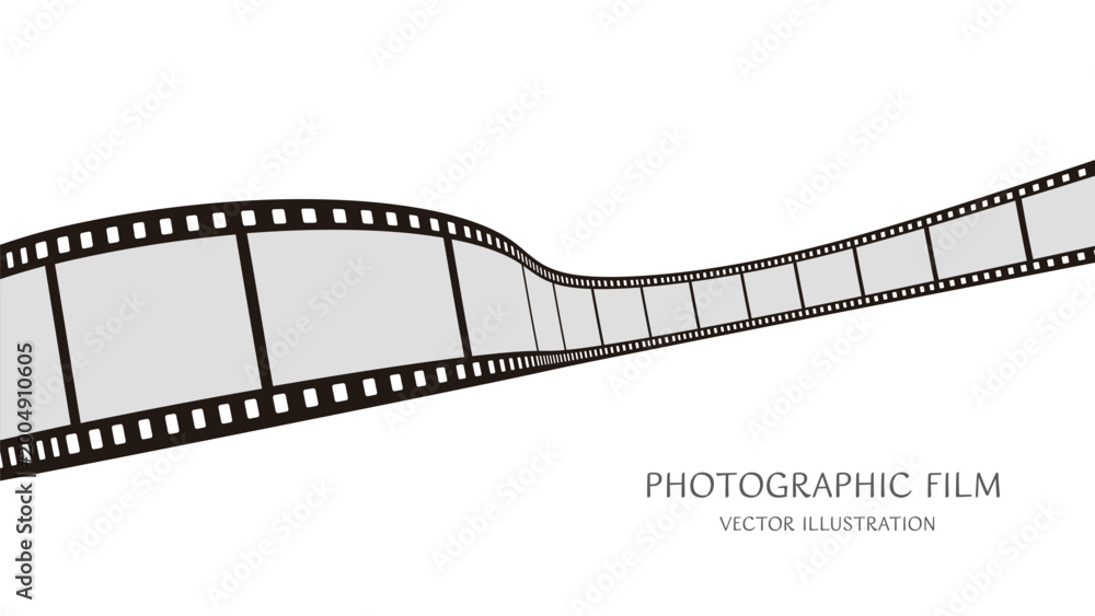 Fototapeta premium 16:9 background material: Vector illustration data of dynamic 35mm photographic film