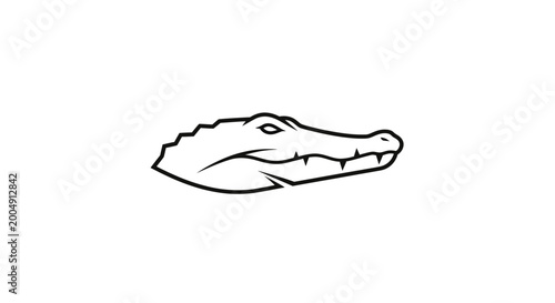 Bild auf Leinwand Black and white crocodile head drawing.