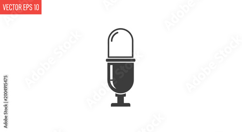 Bild auf Leinwand Black Microphone Icon Vector Illustration.